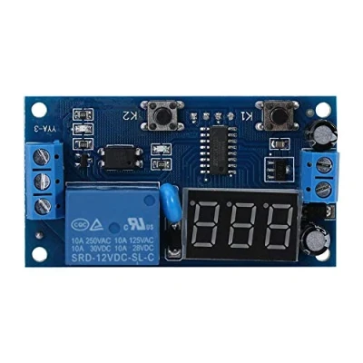 Afbeelding van Akozon Timer Relaismodule DC 12V Cyclus Vertraging Tijdschakelaar Instelbare Board Oneindige lus met LED display