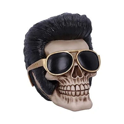 Afbeelding van Nemesis Now Uh Huh de koning Elvis schedel beeldje, 17 cm