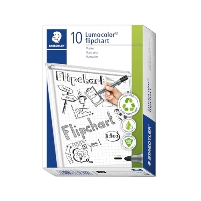 Afbeelding van STAEDTLER Flipchartmarker Lumocolor zwart 10 stuks