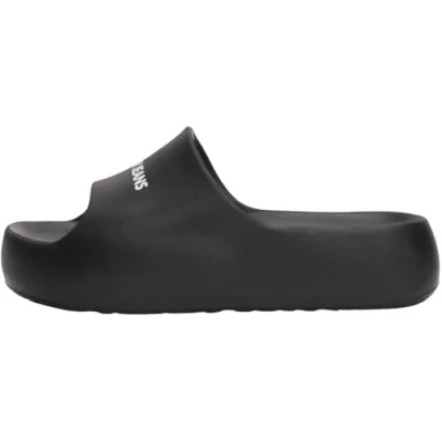 Afbeelding van Tommy Jeans Flatform POOL Slide Muiltjes, Dames, Maat: 41 42, Black Kunststof