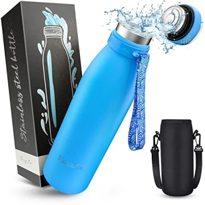 Afbeelding van Drinkware van roestvrij staal, BPA vrije thermosfles, 750 ml, lekvrije waterfles met dubbele isolatie, vaatwasmachinebestendig, Geschikt voor koolzuur, duurzaam