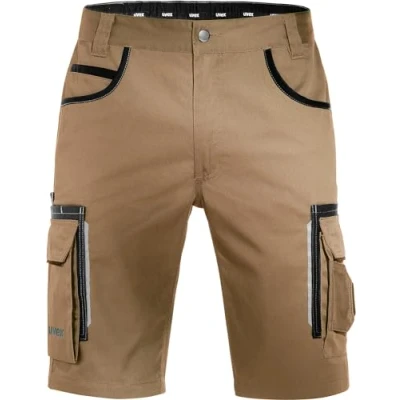 Afbeelding van Uvex Tune up heren werkbroek kort met elastische tailleband ademende zomer Khaki 48