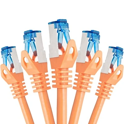 Afbeelding van Bigtec 5 stuks voordeelverpakking CAT.7 patchkabel 1m orange 5&#039;er Sparpack oranje