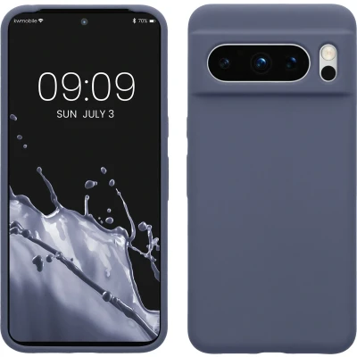 Afbeelding van kwmobile telefoonhoesje geschikt voor Google Pixel 8 Pro Hoesje met siliconen coating Smartphone case in blauwgrijs