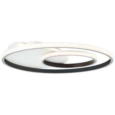 Afbeelding van Brilliant Leuchten Led plafondlamp Merapi Ø 50,8 cm, 4100 lm, warmwit licht, metaal, kunststof, wit/zwart (1 stuk)
