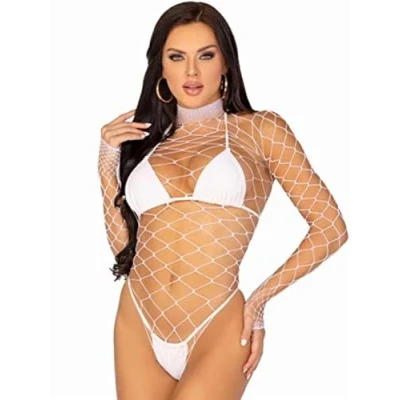 Afbeelding van Turtleneck fishnet teddy