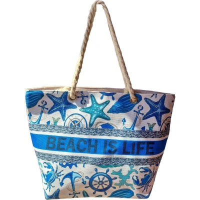 Afbeelding van Strandtas Big Shopper Zwemtas XL Schelpen