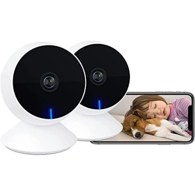 Afbeelding van Laxihub M1 Security Baby Monitor (2 Pack) with Camera and Audio, 1080P Full HD, Motion &amp; Sound Detection, Night Vision, 2.4G WiFi Compatible Alexa Google Assistant