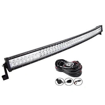 Afbeelding van AUXTINGS 132 cm 300W gebogen Spot Flood Led lichtbalk Rijlichten Mistlamp Off Road Lighting met kabelboom Kit voor SUV UTE AV Truck 4x4 Boat