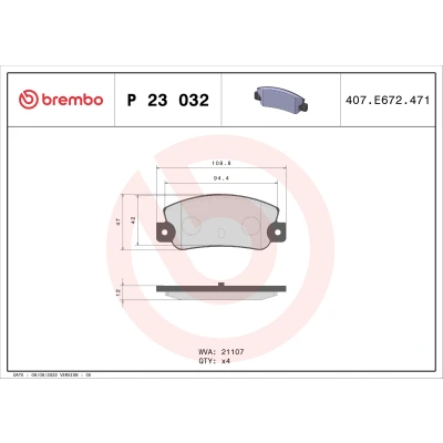Afbeelding van Brembo Remblokset P 23 032
