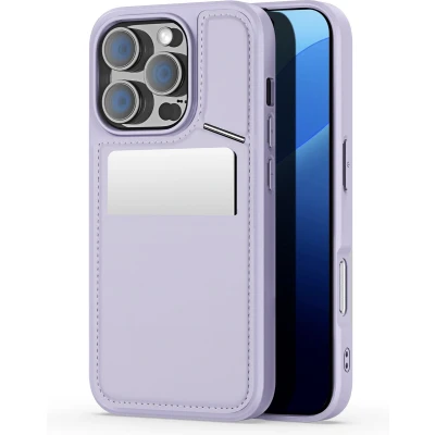 Afbeelding van Dux Ducis Rafi II Series Back Cover met Pasjeshouder en Standfunctie MagSafe Compatible Geschikt voor iPhone 16 Pro Hoesje Lavendel
