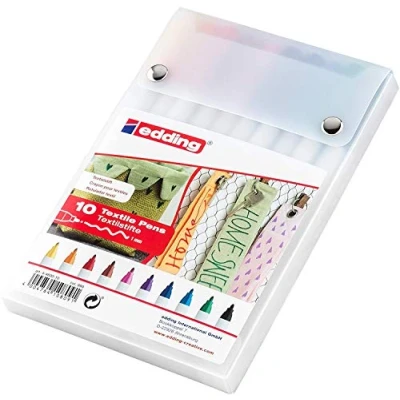 Afbeelding van edding 4 4600 10 textielmarker 4600, ronde punt, 1 mm, gesorteerd
