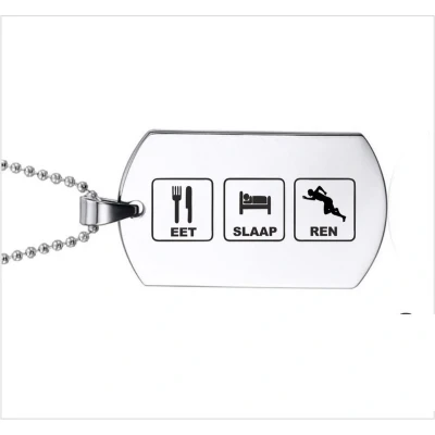 Afbeelding van Ketting RVS Eet Slaap Ren