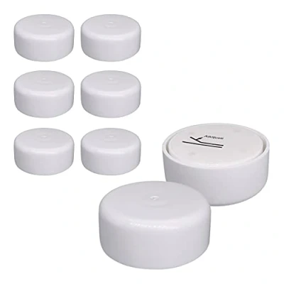 Afbeelding van SKIR&#039;CO (Pack van 8 stuks) In hoogte verstelbare kunststof meubelpoten, rond Ø 55 mm, zelfklevende met stickers (8, wit)