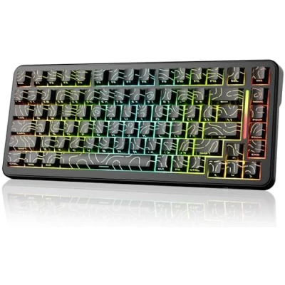 Afbeelding van ATTACK SHARK X82PRO HE 75% Wireless Rapid Trigger Gaming Keyboard, Hall Effect Magnetic Switch Keyboard with 0.01mm RT Adjustable Actuation, 8Khz Polling Rate, Hot Swap, RGB, for PC Gamer (Black)