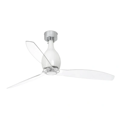 Afbeelding van Faro Lighting Mini medium plafondventilator helder, wit glanzend optioneel LED licht apart verkrijgbaar