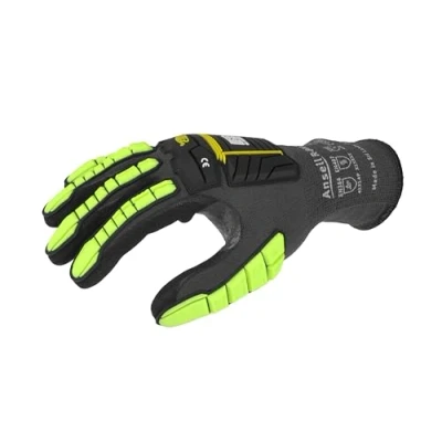 Afbeelding van Ansell Ringers R840 professionele werkhandschoenen, schuurbestendige nitrilcoating, multifunctionele industriële bescherming, manipulatie en mechanisch, Zwart, Maat XL (1 paar)