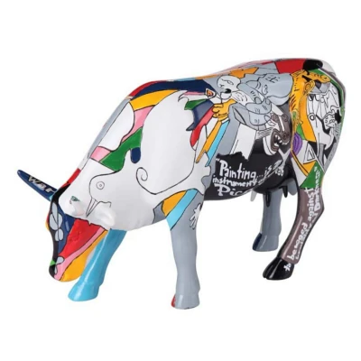 Afbeelding van CowParade Beeld Picowso&#039;s School for the Arts Koe Large Multi 30x10x18cm
