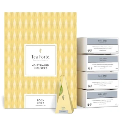 Afbeelding van Tea Forte Earl Grey Verpakking van 40 infusie piramides Zwarte thee