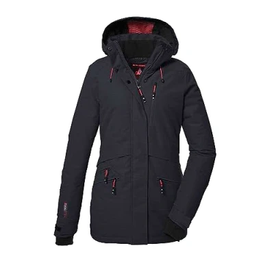 Afbeelding van killtec Dames SKI jas/functioneel jack met afritsbare capuchon en sneeuwvanger KSW 110 WMN JCKT, black blue 40, 40976 000