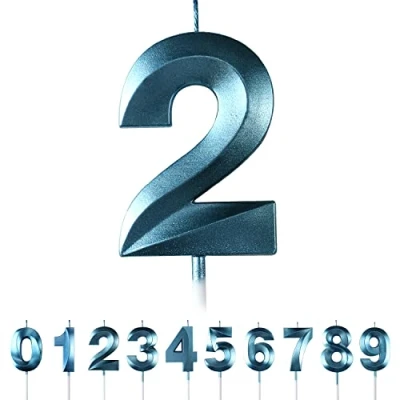 Afbeelding van Verjaardagskaarsen Numbers Blue2