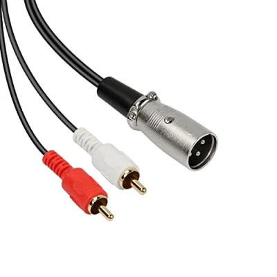 Afbeelding van MEIRIYFA XLR stekker naar 2 phono cinch adapter Y splitter patchkabel, 1 3 pin dual stereo audiokabel (1,5 m)