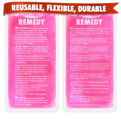 Afbeelding van Perfect Remedy Koelpads voor blessures, herbruikbare koelpack &amp; warmtekompressen, koelpad pijnverlichting, koelpacks gel knieën, rug, hals, enkel, 2 stuks, groot, roze