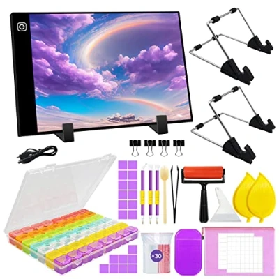 Afbeelding van A3 Diamond Painting ledverlichting, instelbare helderheid, diamantschilderij, lichtplaten, met USB kabel, afneembare standaard, ideaal voor 5D DIY Painting, schetsen, ontwerpen