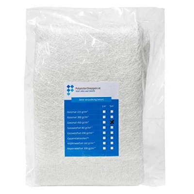 Afbeelding van Glasvezelmat, glasvezelweefsel/CSM 5m2 450 gr/m2 speciaal voor polyesterhars goede impregnatie GFK matten, glasvezelvlies, glasweefsel, rovingweefsel