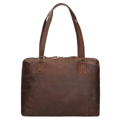 Afbeelding van The Chesterfield Brand Flint Shoulderbag Large brown Laptoptas