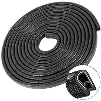 Afbeelding van 10 m randbescherming, autodeur, rubberen afdichting, U vorm, rubber, raamafdichting, rubberprofiel, geschikt voor de meeste auto&#039;s, zwart