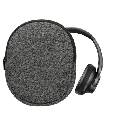 Afbeelding van kwmobile hoes geschikt voor Anker Soundcore Q20i 20 x 16 cm Beschermhoes headset in antraciet / wit Van neopreen