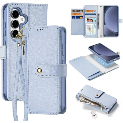 Afbeelding van Dux Ducis Telefoon Hoesje geschikt voor Samsung Galaxy S25 Plus Magsafe Magneet 2 in 1 Wallet Book Case Lawa Series Licht Blauw