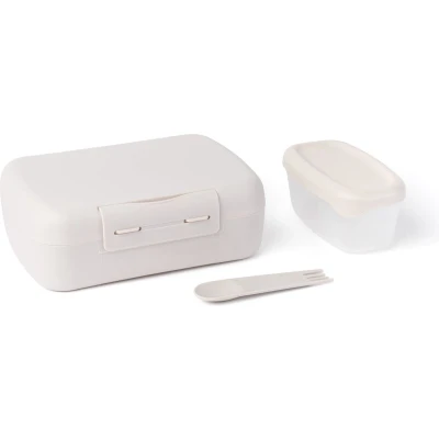 Afbeelding van Amuse Brunch &amp; Salad Brooddoos Lunchbox Brunchbox met Extra Snackdoosje en Spork Magnetronbestendig Beige