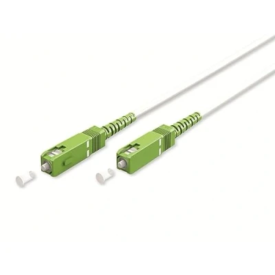 Afbeelding van goobay 59597 glasvezelkabel (FTTH) / singlemode (OS2) Simplex/SC APC (8) stekker naar SC stekker/lichtgolfkabel/5 meter