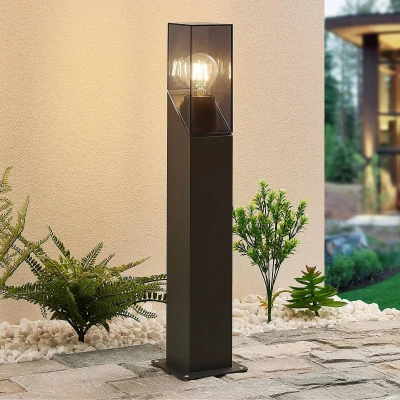 Afbeelding van Lucande Sokkellamp 1licht Aluminium, polycarbonaat H: 60 cm E27 antraciet, helder