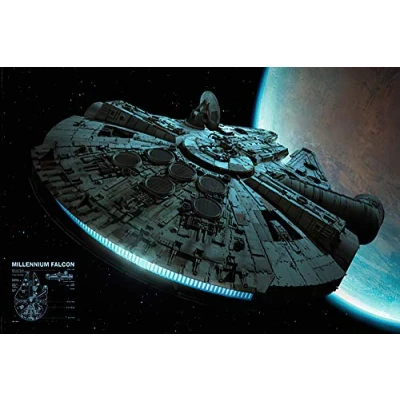 Afbeelding van Close Up Star Wars poster Millennium Falcon in liggend formaat (91,5 cm x 61 cm)