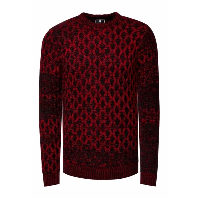 Afbeelding van Rusty Neal Herentrui S M L XL XXL 3XL gebreide trui ronde hals grof lange mouwen 429, rood,