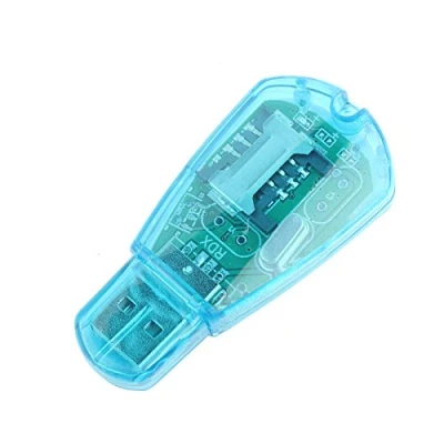 Afbeelding van USB SIM kaartlezer GSM CDMA Mobiele telefoon SMS Backup Copy Clone Writer met CD, voor QQ ICQ MSM Informatie opslaan en gegevensuitwisseling, blauw