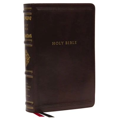 Afbeelding van NKJV, Personal Size Reference Bible, Sovereign Collection, Leathersoft, Brown, Red Letter, Thumb Indexed, Comfort Print: Holy New King James Version