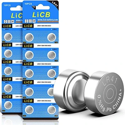 Afbeelding van LiCB 20 stuks LR41 knoopcelbatterijen, AG3 SR41W 392 1,5V alkaline batterij 3 jaar houdbaarheid 100% volledige garantie