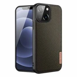Afbeelding van DUX DUCIS Fino iPhone 13 mini 5,4&quot; hoesje met geweven oppervlak groen.