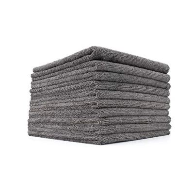 Afbeelding van The Rag Company Miner Professionele metalen polijsten en microfiber detaillering handdoeken, veilig op high end wielen zachte metalen, 70/30 mix, dubbelpolig, 365gsm, 16&quot; x 16&quot;, grijs