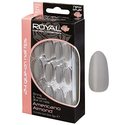 Afbeelding van Royal 24 Glue On Nail Tips Americano Almond (met nagellijm)