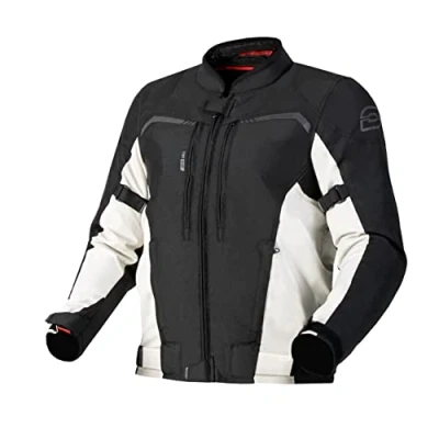 Afbeelding van OZONE MOTO Delta IV Motorjack voor heren, waterdicht membraan, elleboog en schouderbeschermers, 3 ventilatiekanalen, reflecterende elementen, 4 zakken, zwart/lichtgrijs, S