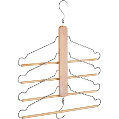 Afbeelding van Relaxdays 3x meervoudige kledinghanger 4 kledinghangers ruimtebesparende hanger