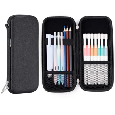 Afbeelding van iDream365 Opgewaardeerd Hard Potlood Case Box voor Audlts,Duurzame Pen Draagtas met Ritssluiting Zwart...
