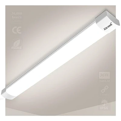Afbeelding van Plafondlicht Led Plafondlamp 120CM 36W 3600LM Plafond Lamp Buis Licht IP66 Waterdicht Airand Neonlamp Natuurlijk Wit voor Garage Kantoor Werkplaats Kelder Winkel Badkamer Zolder Binnen Buiten