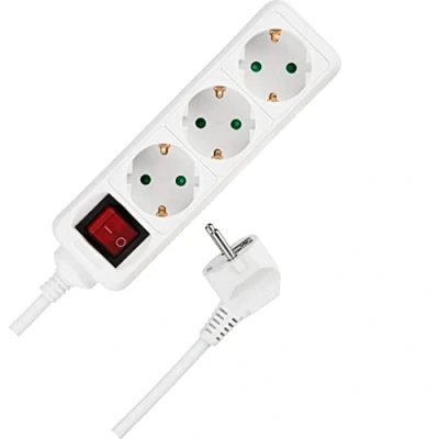 Afbeelding van REV 0512313555 stekkerdoos, stekkerdoos 3 voudig voor hoekstekker, 3m, 3500W, wit