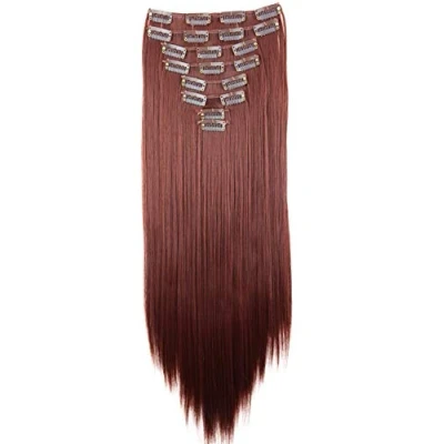 Afbeelding van CAISHA XXL 50cm 8 Delige Set CLIP IN EXTENSIONS Haarextensies Haarstukje Glad Kastanjebruin CES110